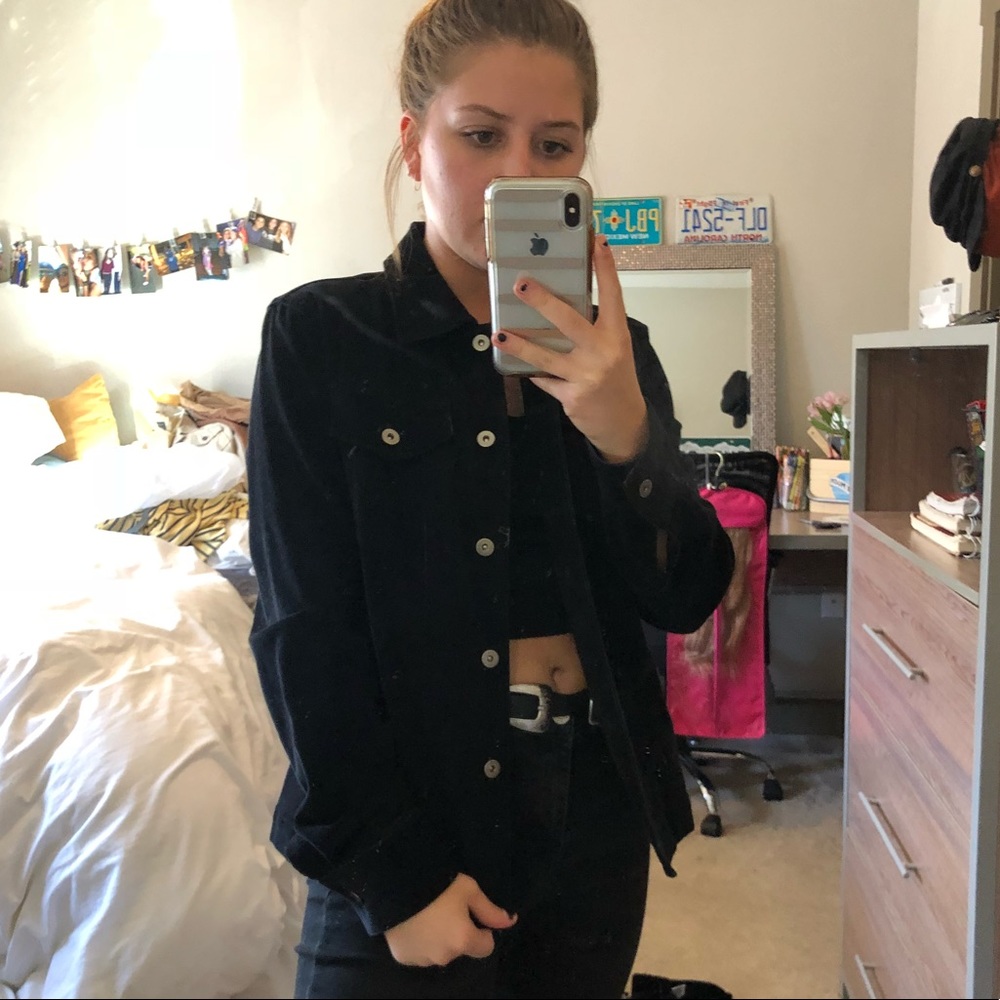 Black button up corduroy jacket